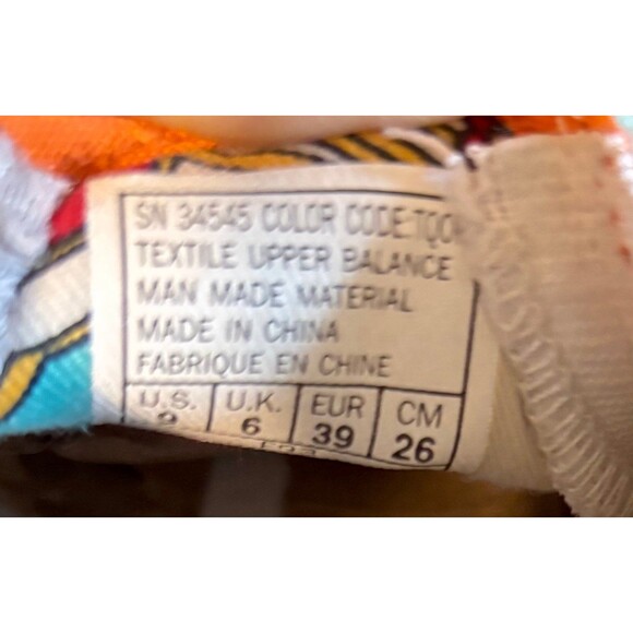 KITSON LA Hotter Than Caliente Aqua Orange Canvas Skater Slip On Shoes 39 or 8.5 - Picture 6 of 6